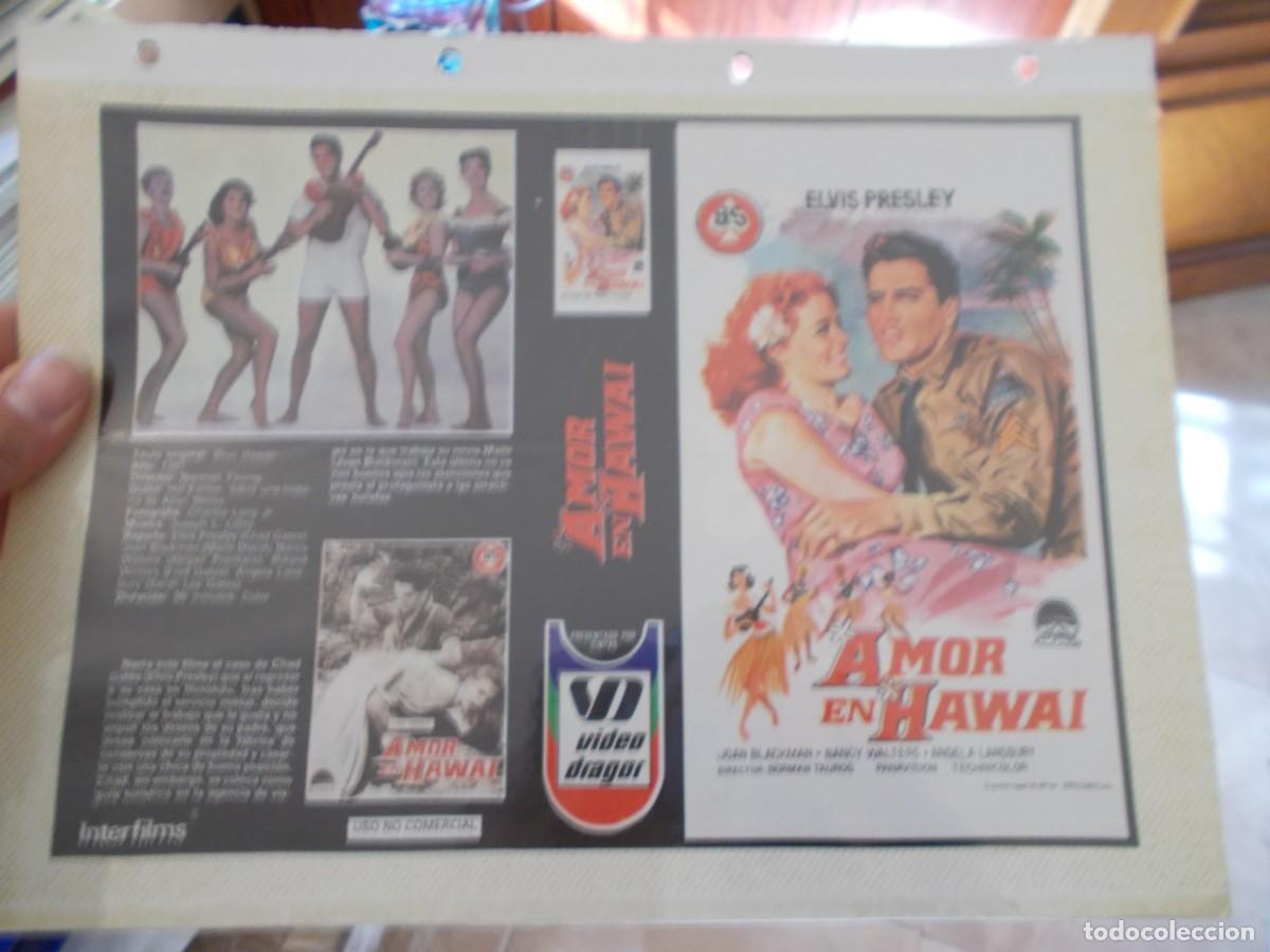 Cinema: AMOR EN HAWAI,,CARATULA ,Y CARTEL,TAMA&Ntilde;O,FOLIO, ESTAN PEGADAS AL CARTON