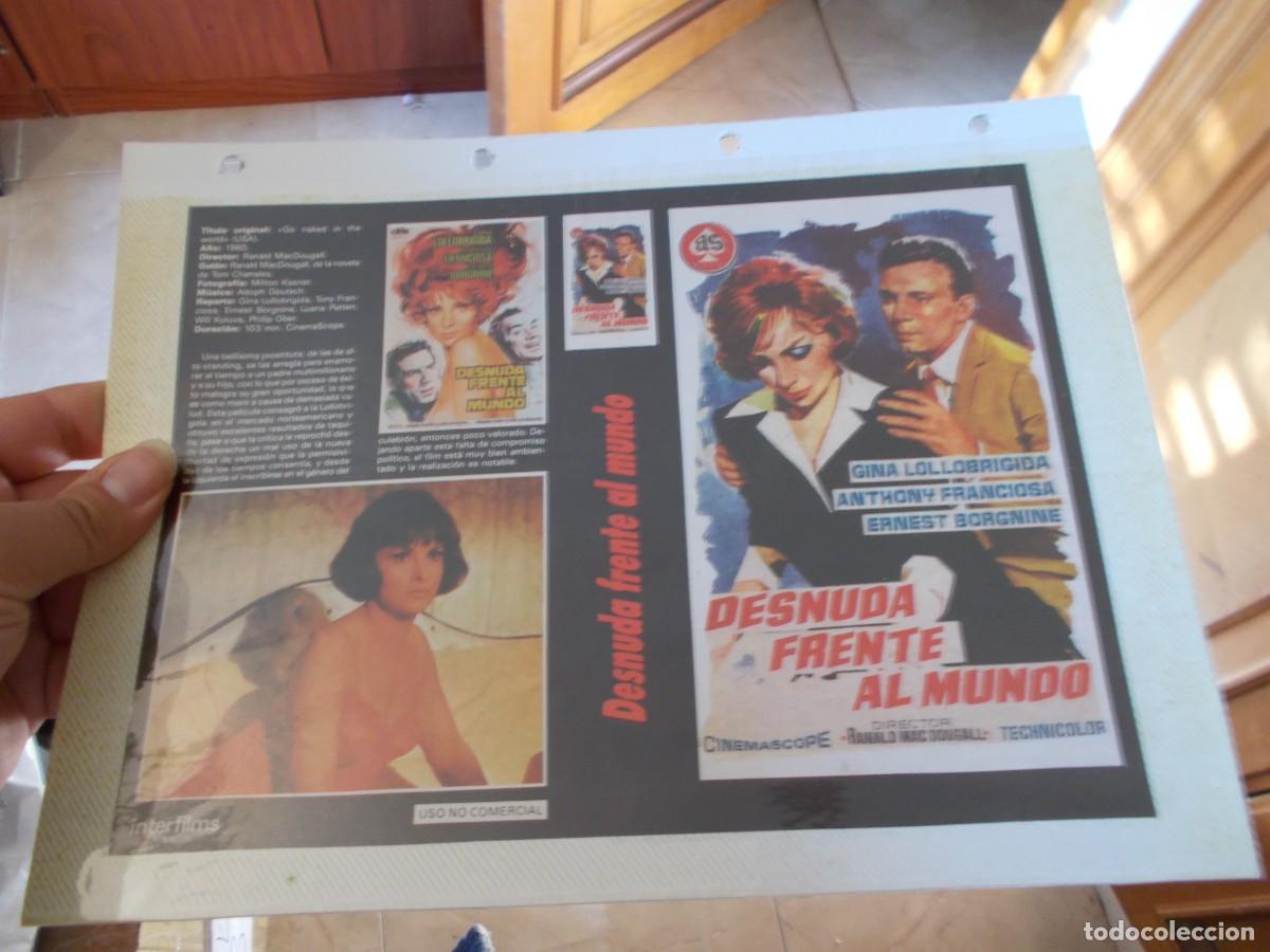 Cinema: DESNUDA FRENTE AL MUNDO,,CARATULA ,Y CARTEL,TAMA&Ntilde;O,FOLIO, ESTAN PEGADAS AL CARTON