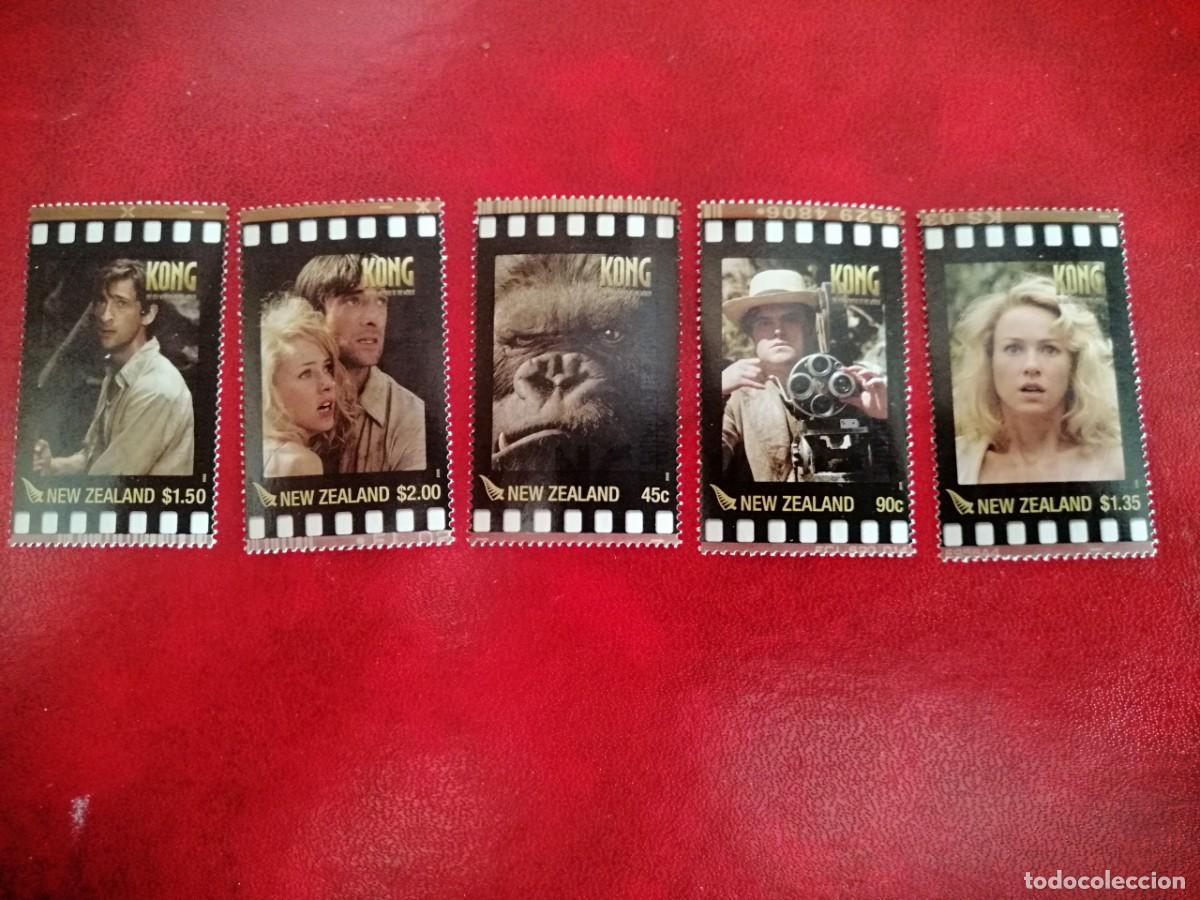 Cine: Sellos cine Nueva Zelanda 5 valores King Kong