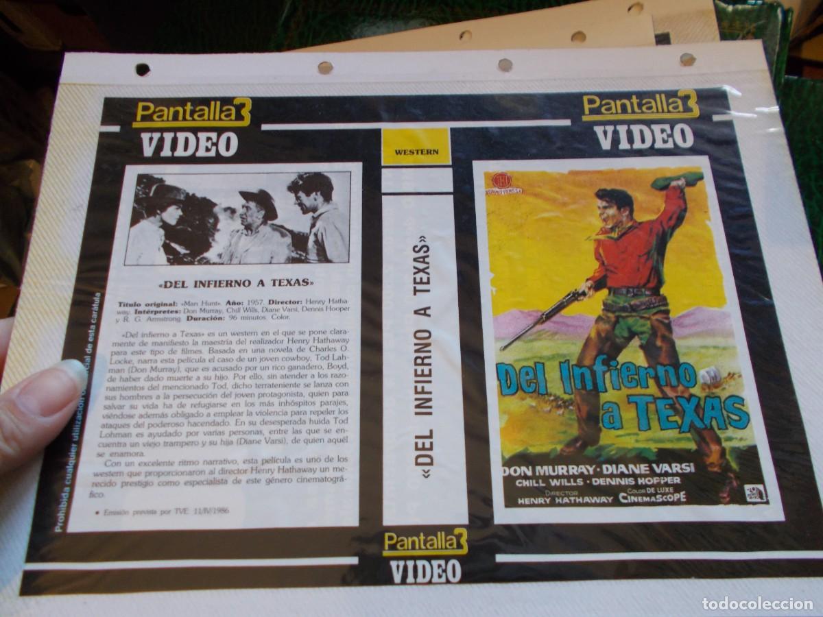 Cinema: DEL INFIERNO A TEXAS ,,SOLO CARATULA,COMERCIAL ,,ESTA PEGADA AL CARTON ''A&Ntilde;OS 80 90