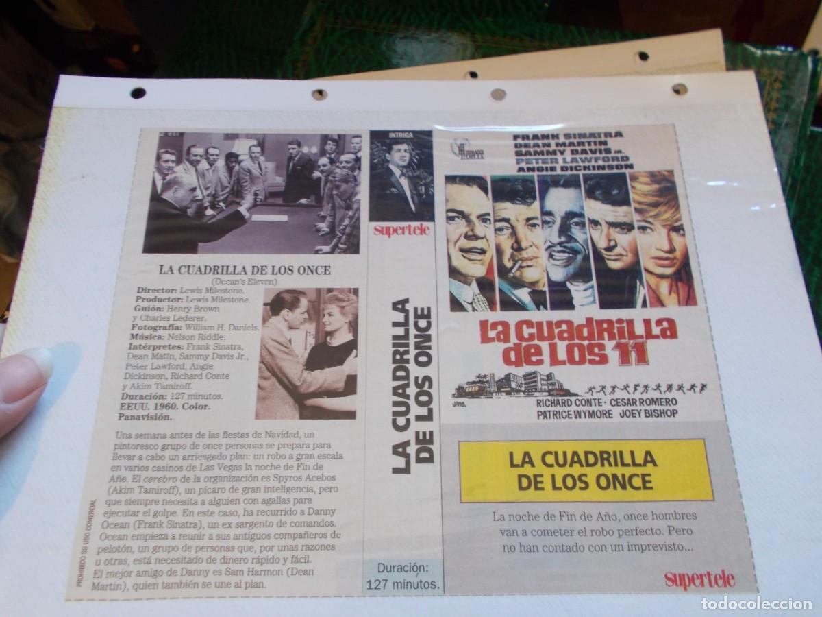 Cinema: LA CUADRILLA DE LOS ONCE ,,SOLO CARATULA,COMERCIAL ,,ESTA PEGADA AL CARTON ''A&Ntilde;OS 80 90