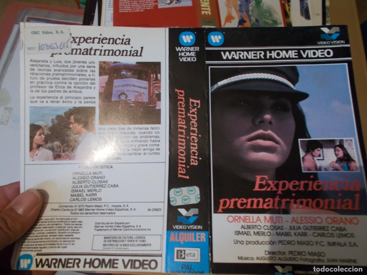 Cin&eacute;ma: EXPERIENCIA PREMATRIMONIAL CARATULA ORIGINAL PROCEDENTE DE VIDEO CLUB SOLO CARATULA