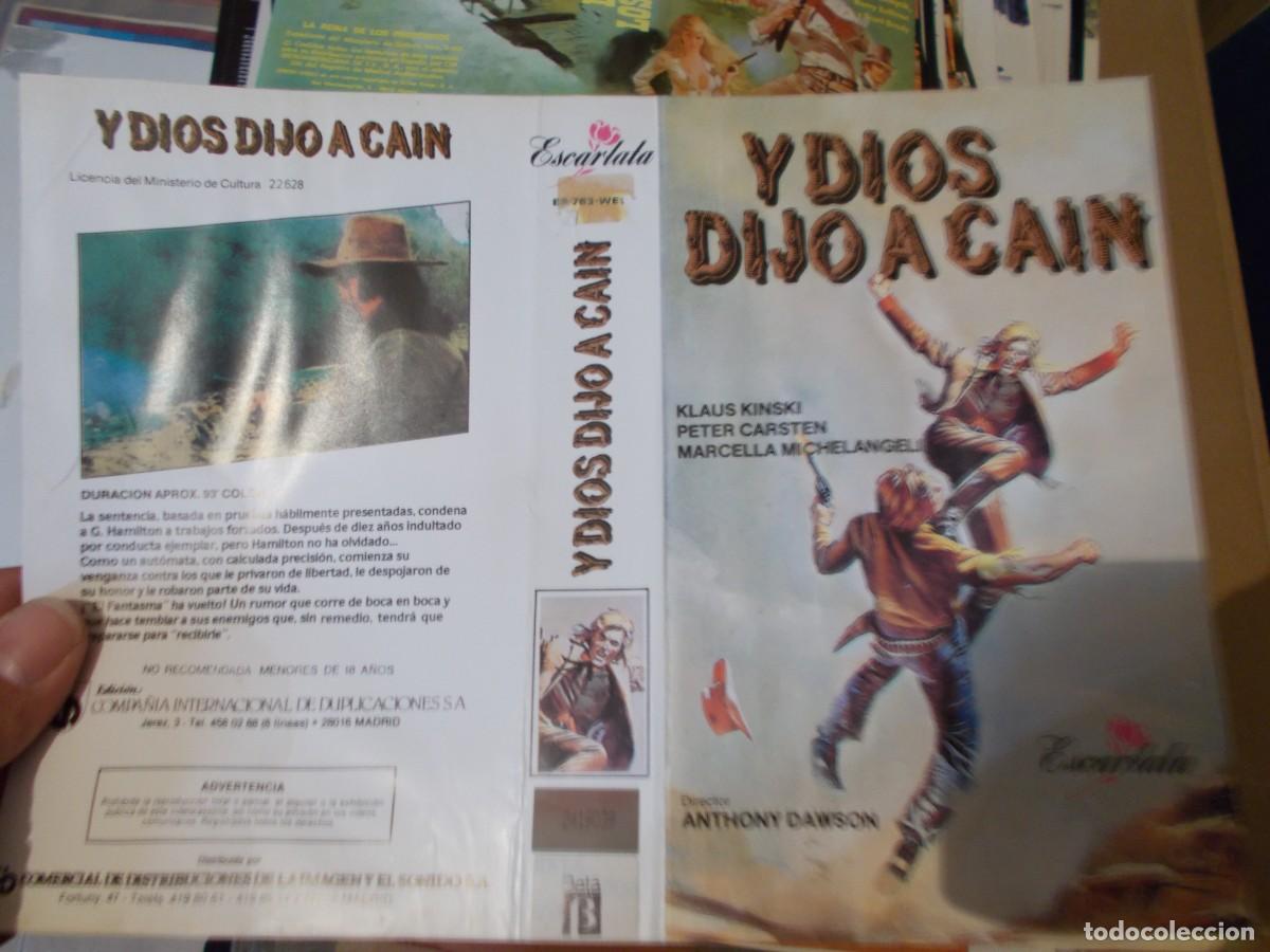 Cin&eacute;ma: Y DIOS DIJO A CAIN- CARATULA ORIGINAL PROCEDENTE DE VIDEO CLUB SOLO CARATULA