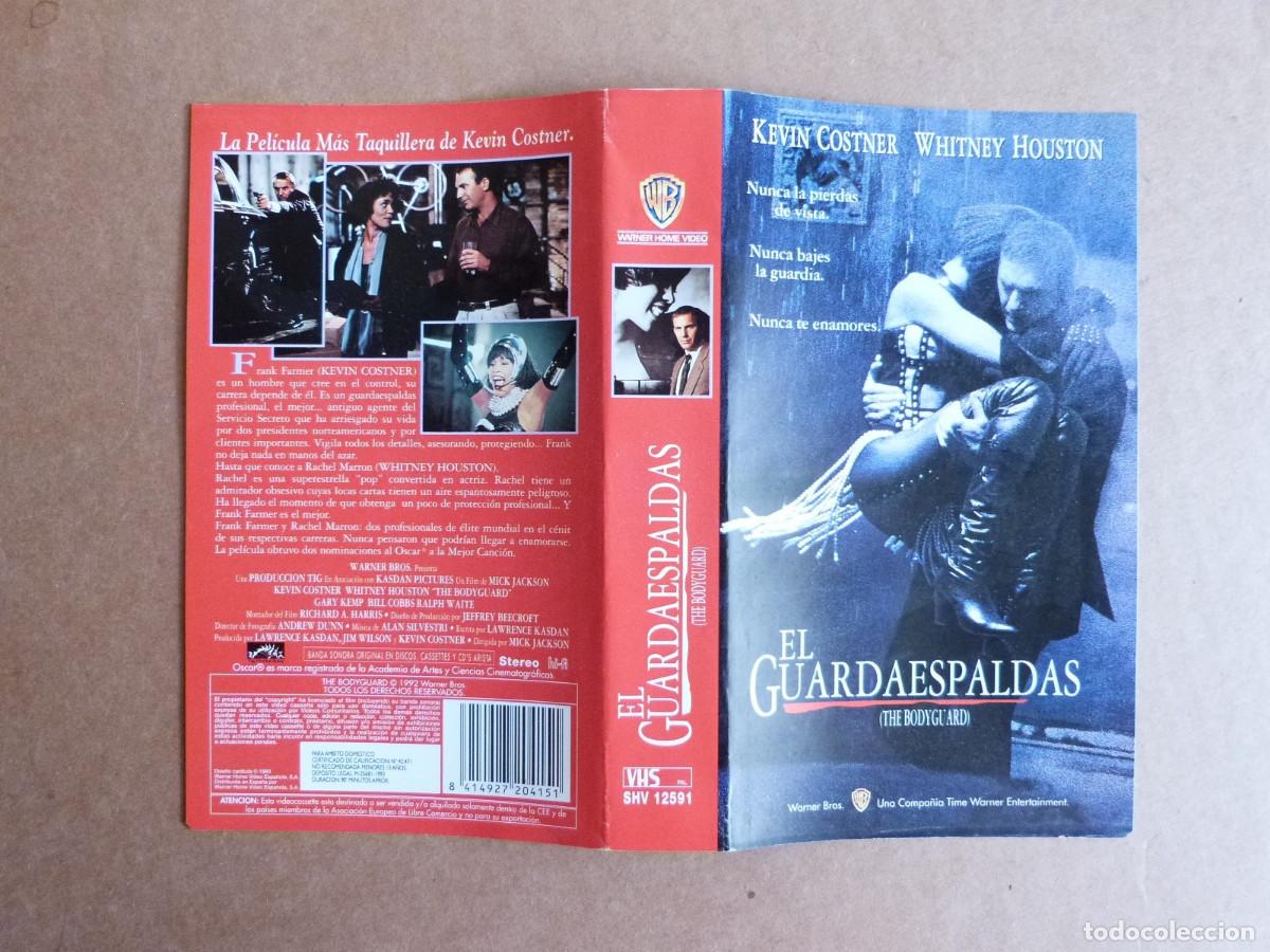 Cine: Caratula de la pelicula de video VHS El guardaespaldas - Kevin Costner Whitney Houston