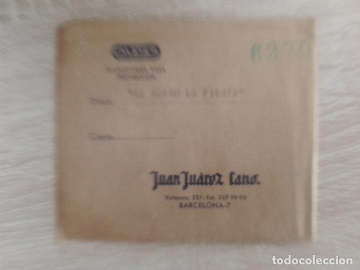 Kino: Cine. Diapositiva para proyecci&oacute;n MATAS, Palma de Mallorca. Pel&iacute;cula Se acab&oacute; la fiesta