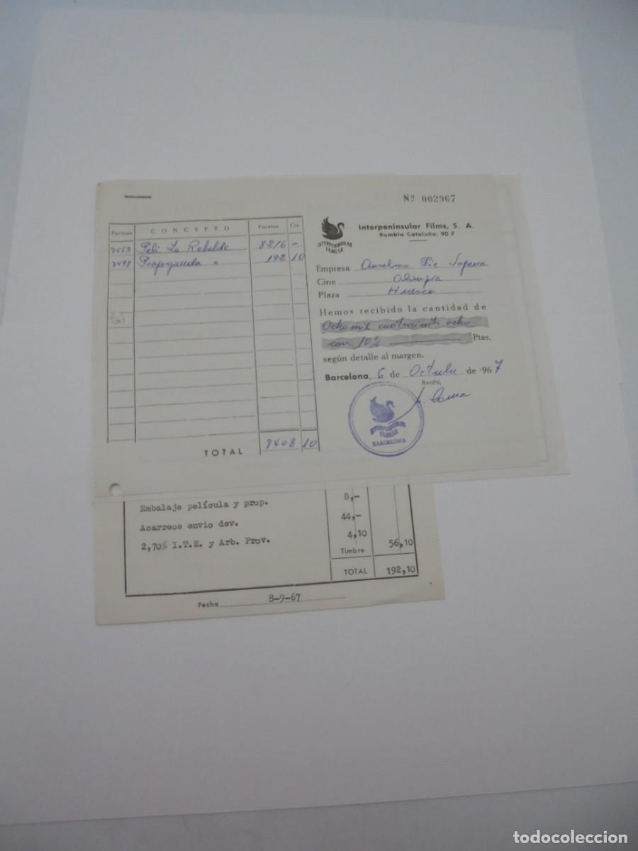 Cinema: HUESCA. CINE AVENIDA. INTERPENINSULAR FILMS. 1967. FACTURAS POR LA REBELDE.