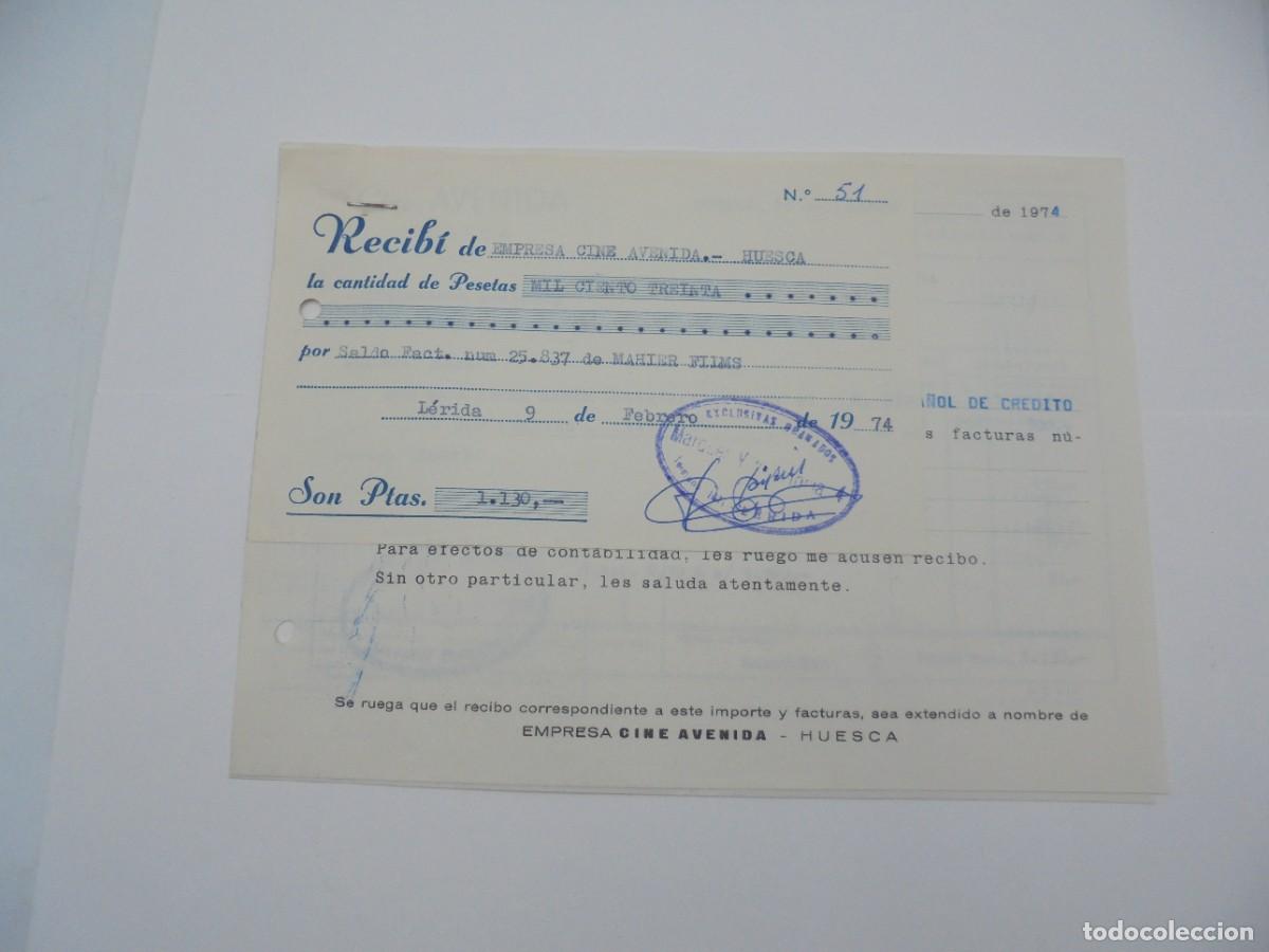 Cinema: HUESCA. CINE AVENIDA. MAHIER FILMS. 1973. FACTURAS POR HEROES DE TACHUELA.