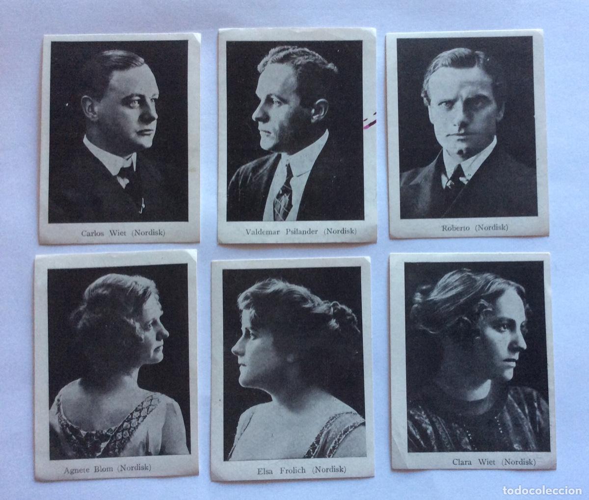 Cine: 6 CROMO CINE MUDO COMPLETA NORDISK CLARA C WIET AGNETE BLOM ROBERTO ELSA FROLICH VALDEMAR PSILANDER