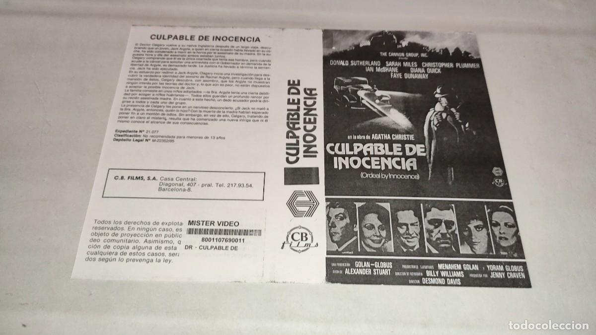 Kino: CAR&Aacute;TULA VHS &bull; CULPABLE DE INOCENCIA (DESMOND DAVIS)