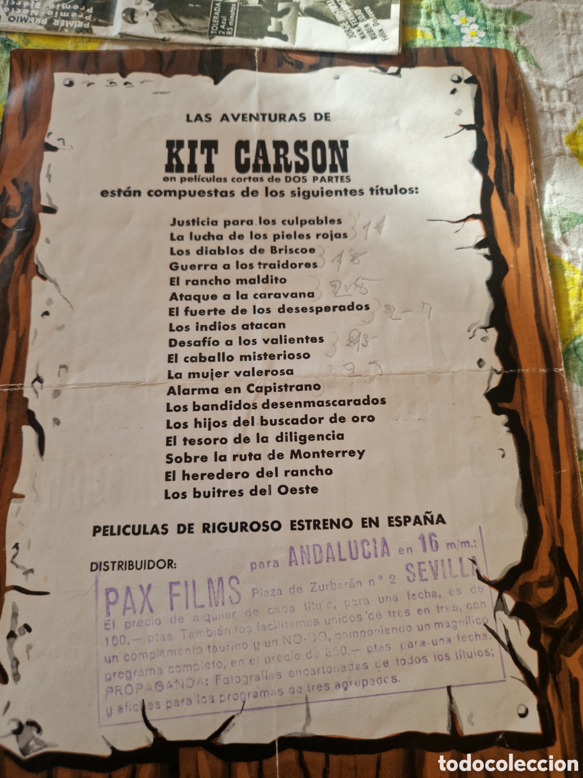 Cine: Propaganda de mano Cine Kit Carson el h&eacute;roe de las praderas - Foto 3