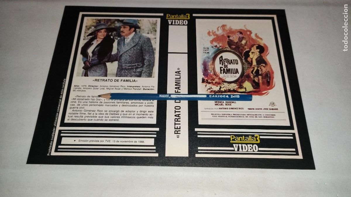 Kino: CAR&Aacute;TULA VHS &bull; RETRATO DE FAMILIA (ANTONIO GIM&Eacute;NEZ RICO)