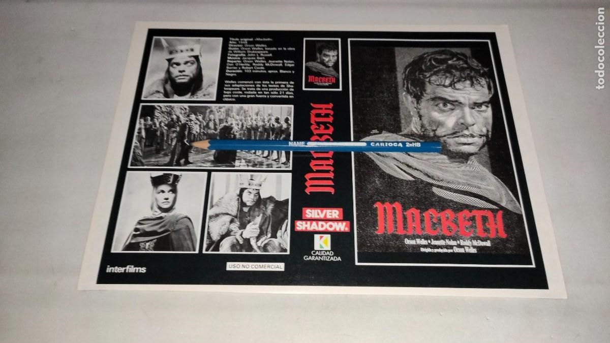 Cine: CAR&Aacute;TULA VHS &bull; MACBETH (ORSON WELLES) - Foto 1