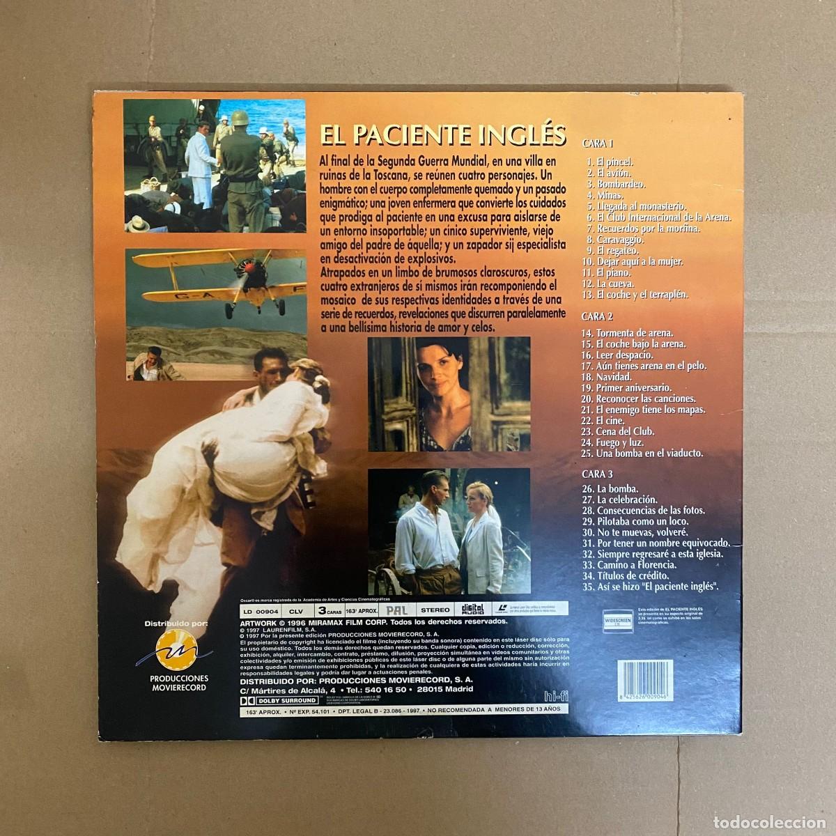Cine: El paciente Ingl&eacute;s en Laser Disc - Foto 2