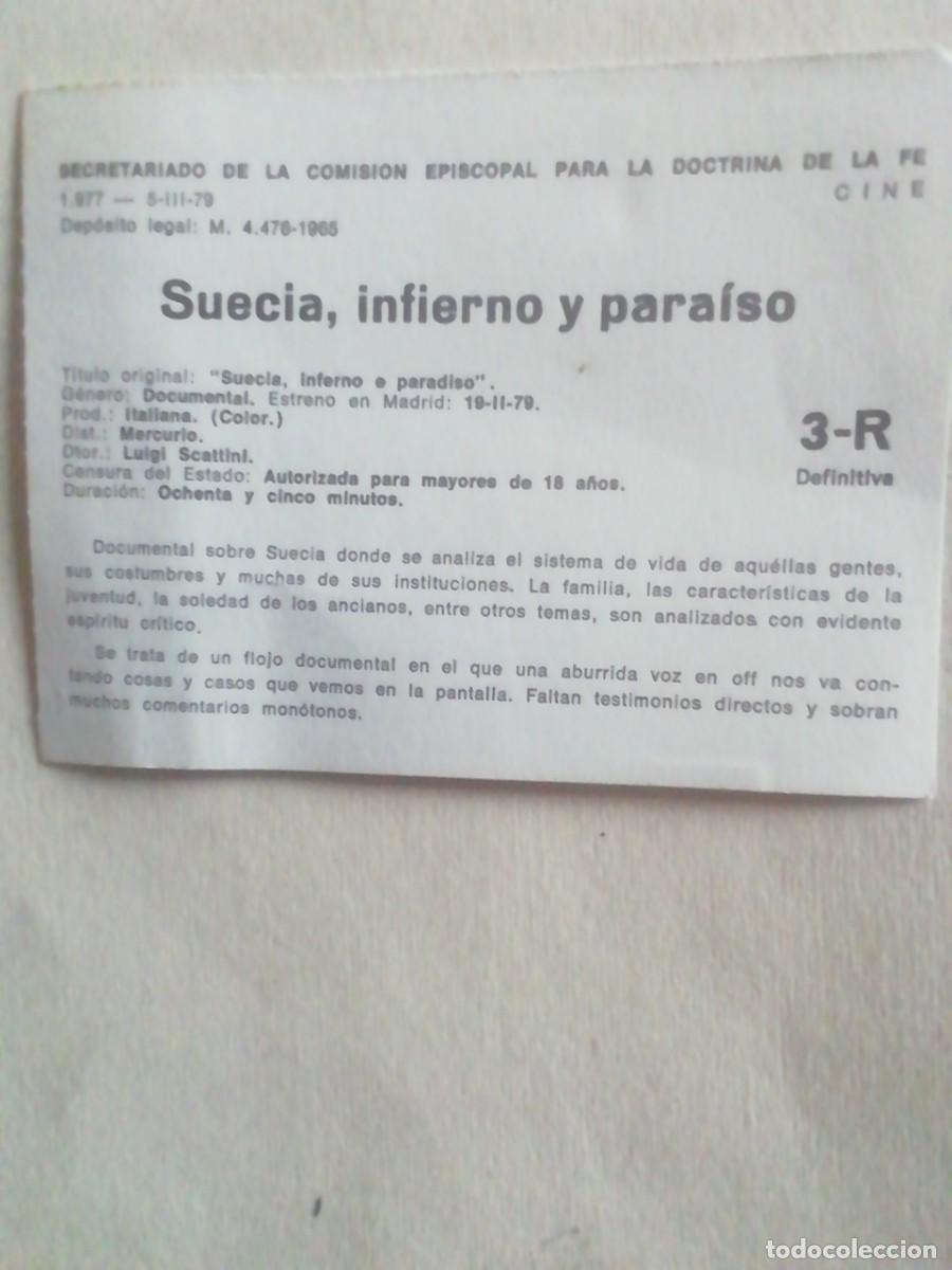 Cine: CALIFICACI&Oacute;N DE LA PEL&Iacute;CULA SUECIA, INFIERNO Y PARA&Iacute;SO POR LA COMISI&Oacute;N EPISCOPAL