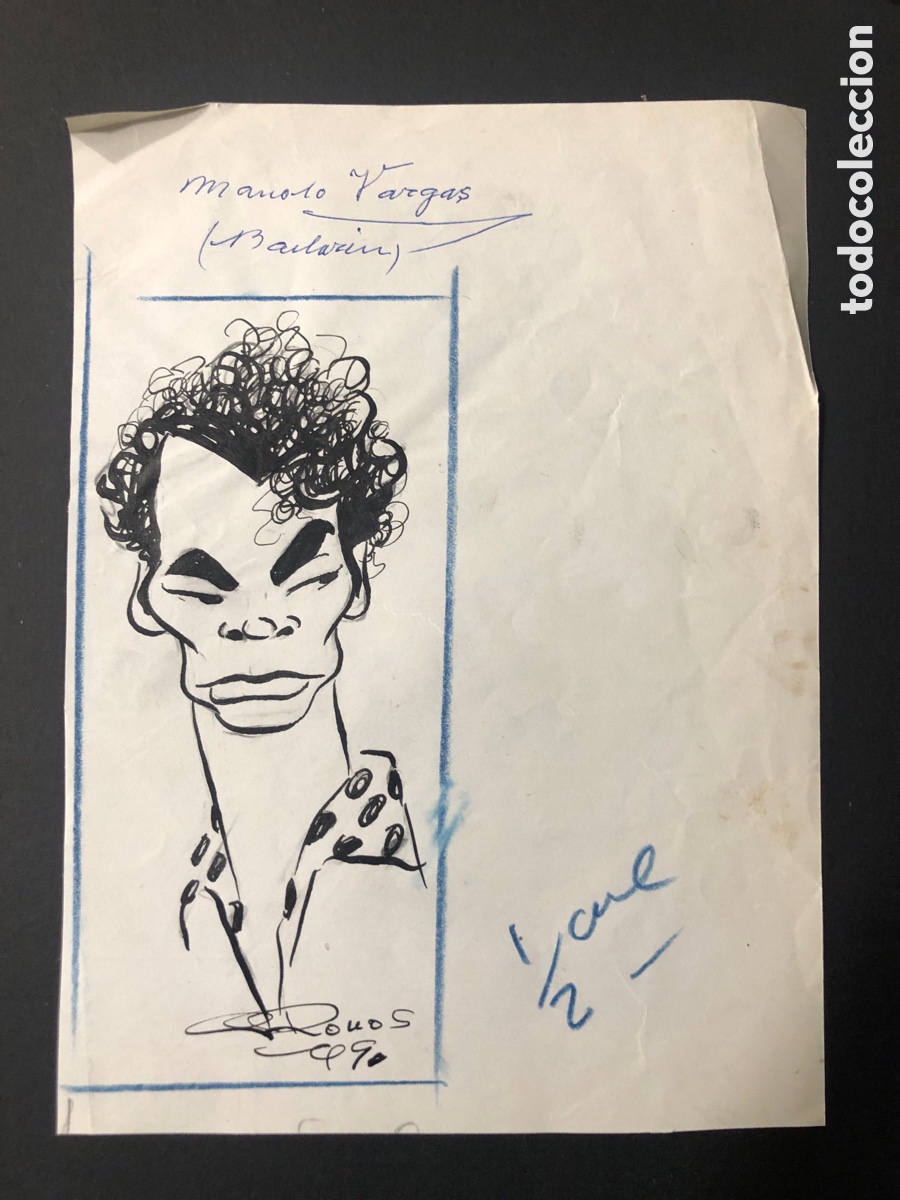 Cinema: Dibujo Caricatura original del bailaor Manolo Vargas