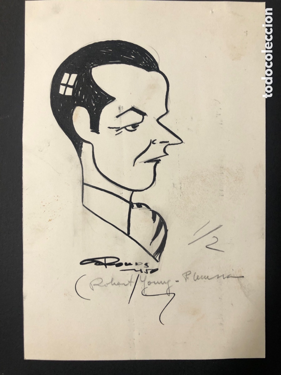 Cinema: Dibujo Caricatura original de Robert Young firmada por Cronos