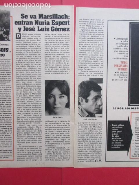 Cine: ARTICULO 1979 REF: TRI_02_ARTICULO -LEER INT.-2 PAG.- NURIA ESPERT JOSE LUIS GOMEZ