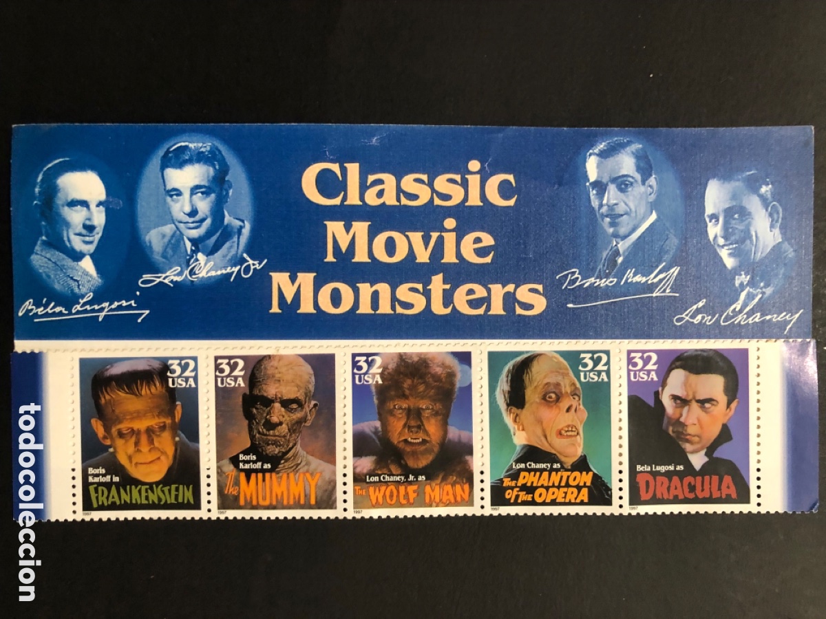Cine: Sellos monstruos de cine frankenstein dracula hombre lobo bela lugosi Boris karloff
