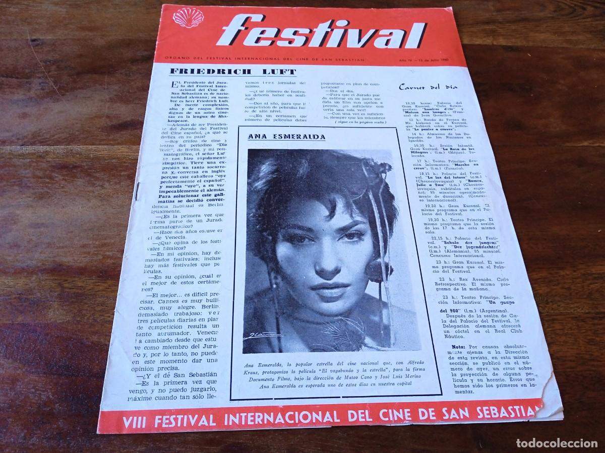 Cine: Festival revista organo del festival internacional del cine de San Sebastian A&ntilde;o IV 13 julio 1960