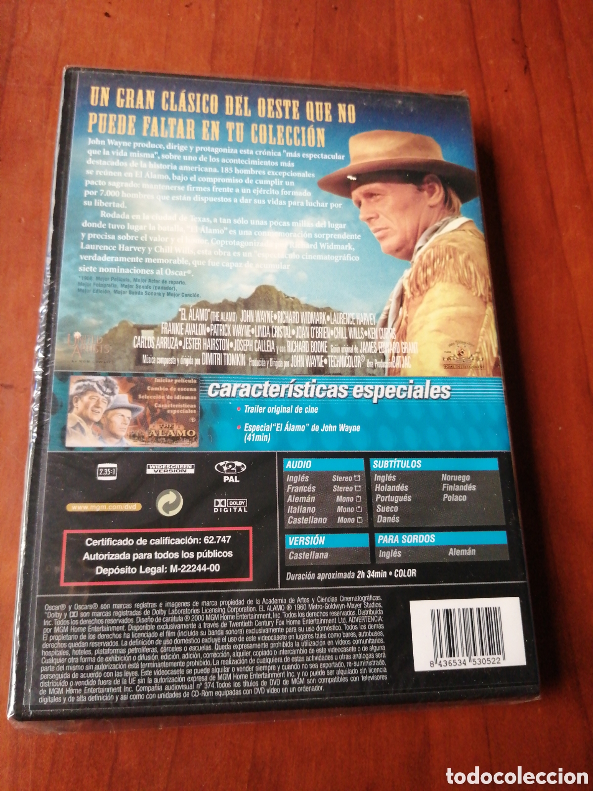 Cine: DVD EL ALAMO PRECINTADO JOHN WAYNE - Foto 2
