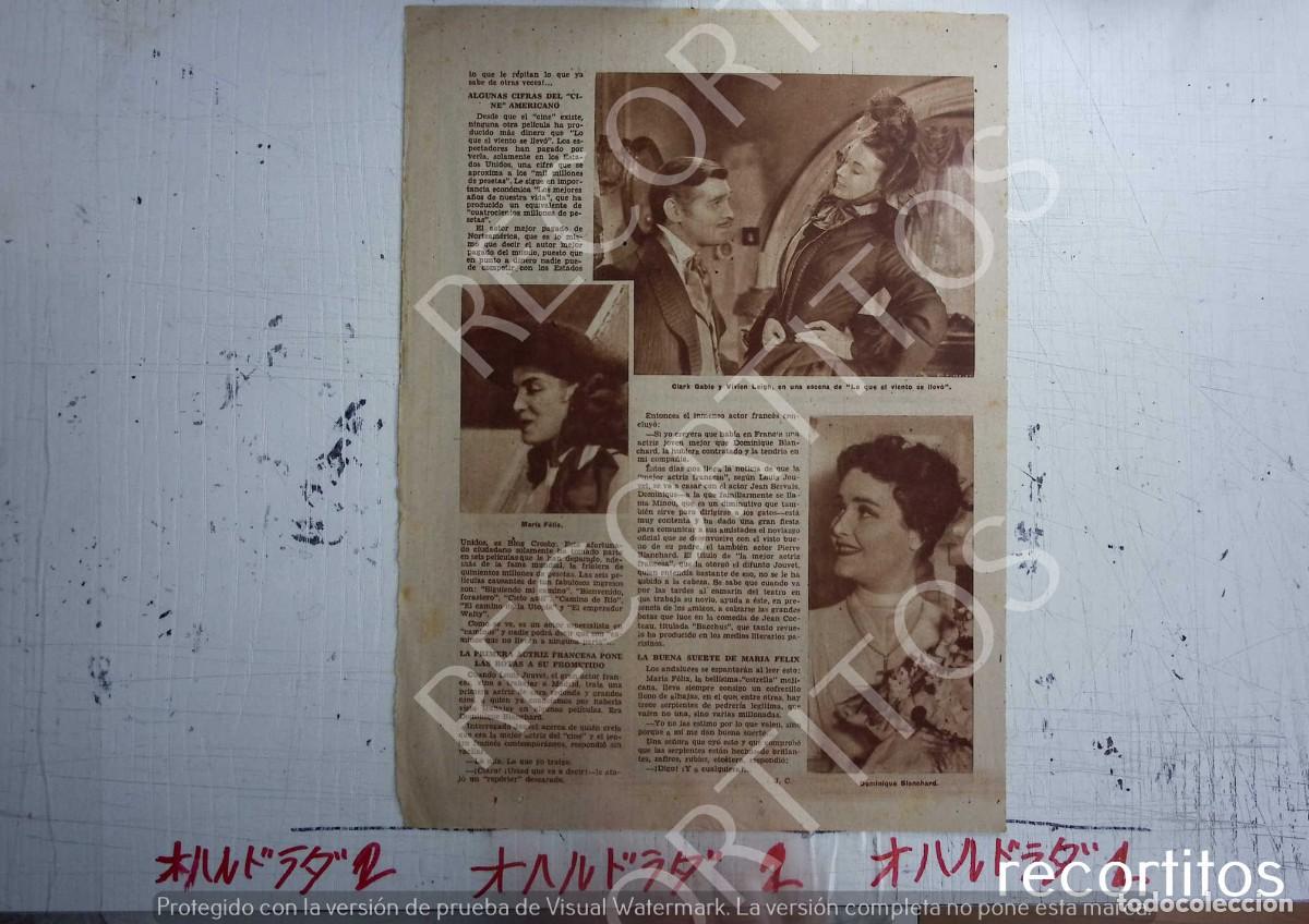 Cinema: maria felix pepsodent radio marconi vivien leigh clark gable dominique blanchard