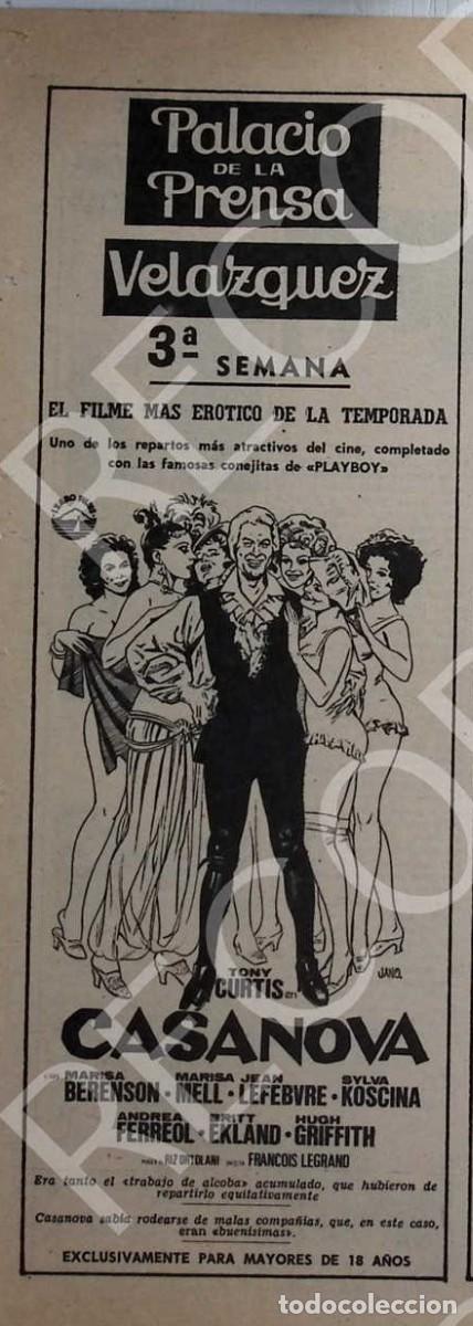 Cin&eacute;ma: marisa mell berenson britt ekland tony curtis casanova sylva koscina