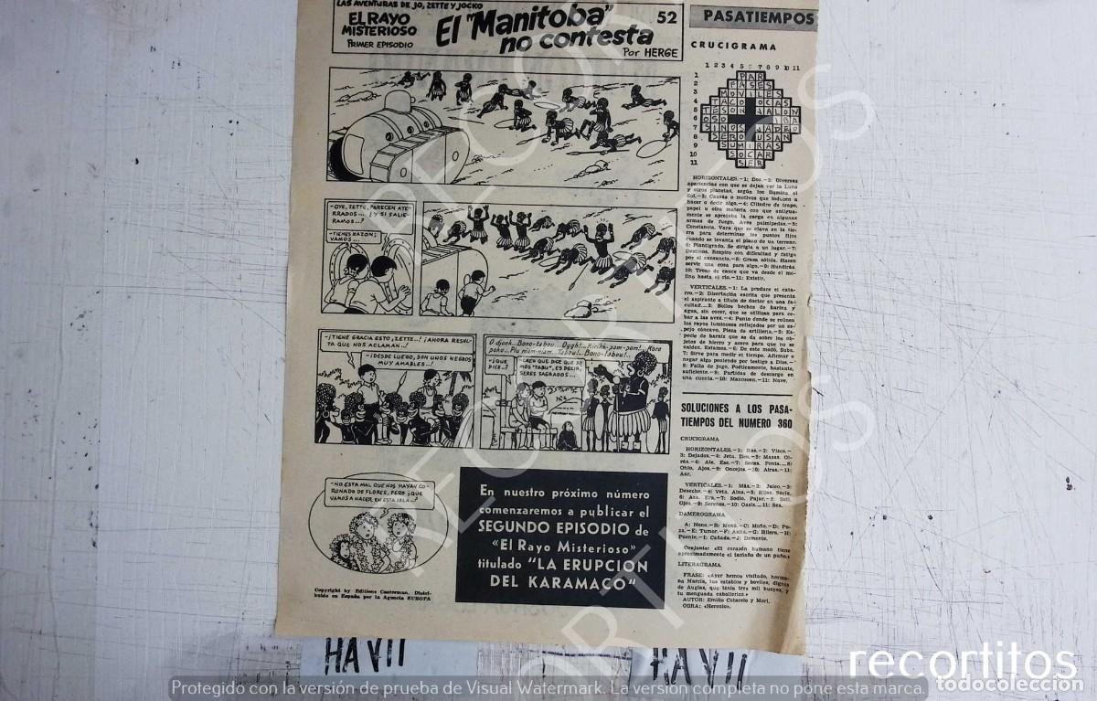 Kino: HERGE LAS AVENTURAS DE JO SETTE Y JOCKO EL RAYO MISTERIOSO 52