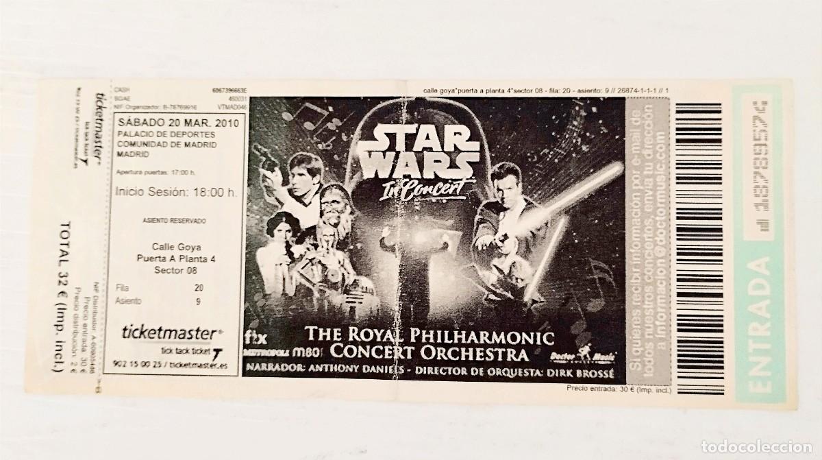 Cine: ENTRADA CONCIERTO STAR WARS (THE ROYAL PHILARMONIC ORQUESTA) PALACIO DEPORTES MADRID (20-MARZO-2010)