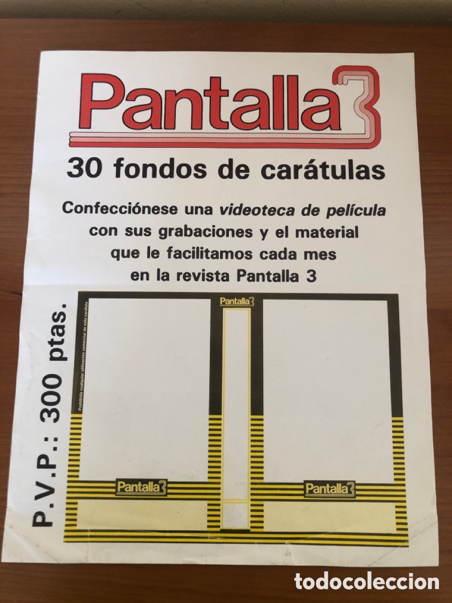 Cin&eacute;ma: Lote 30 car&aacute;tulas de Pantalla 3 para VHS.