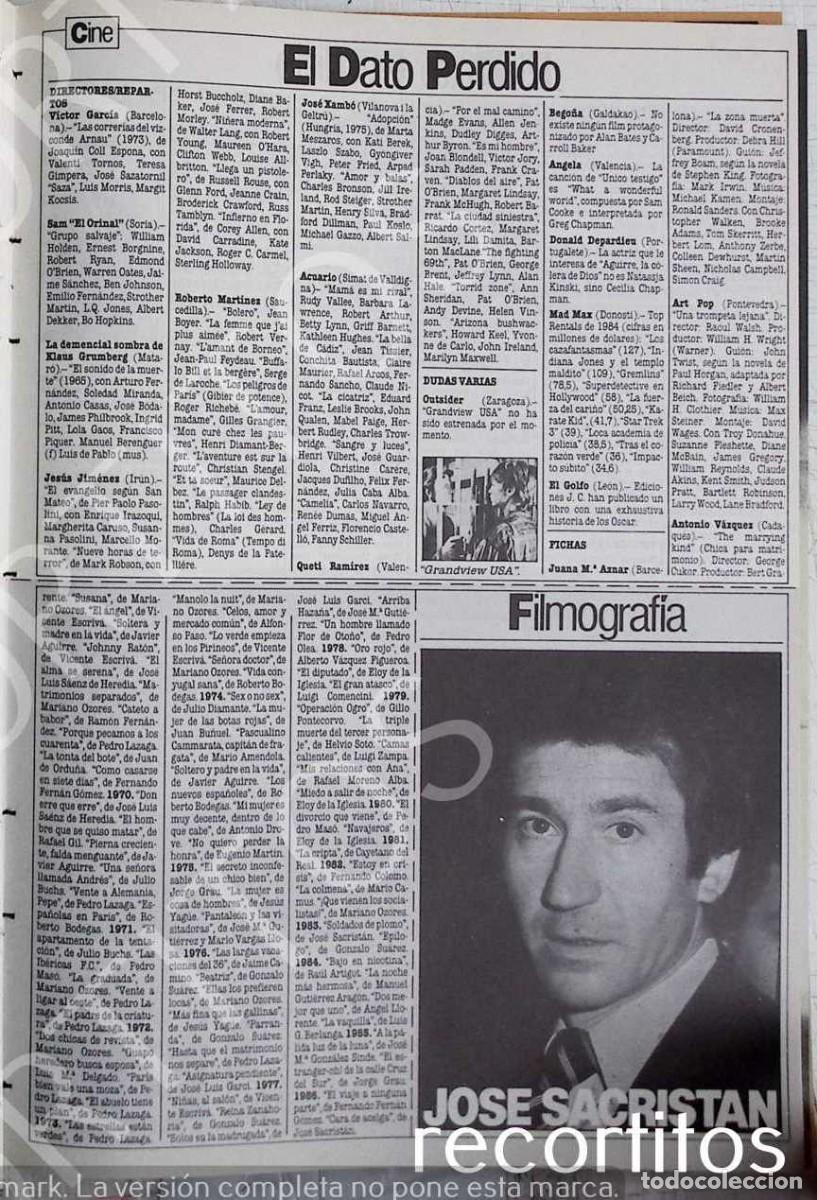 Cinema: JOSE SACRISTA PEPE RICHARD CHAMBERLAIN EL DR KILDARE PAJARO ESPINO