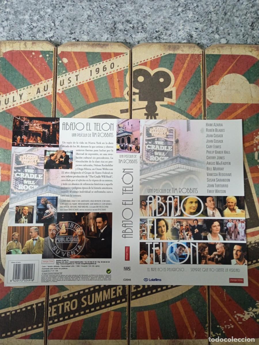 Cine: Car&aacute;tula VHS Abajo el tel&oacute;n Reversible