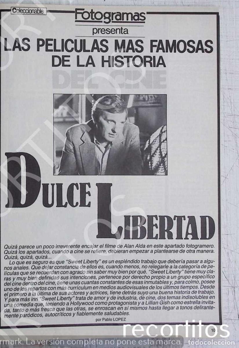 Cin&eacute;ma: DULCE LIBERTAD ALAN ALDA MICHAEL CAINE BOB HOSKINS LOIS CHILES LINDA THORSON