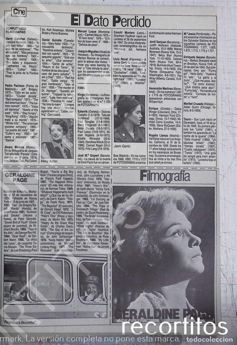 Cin&eacute;ma: GEREALDINE PAGE