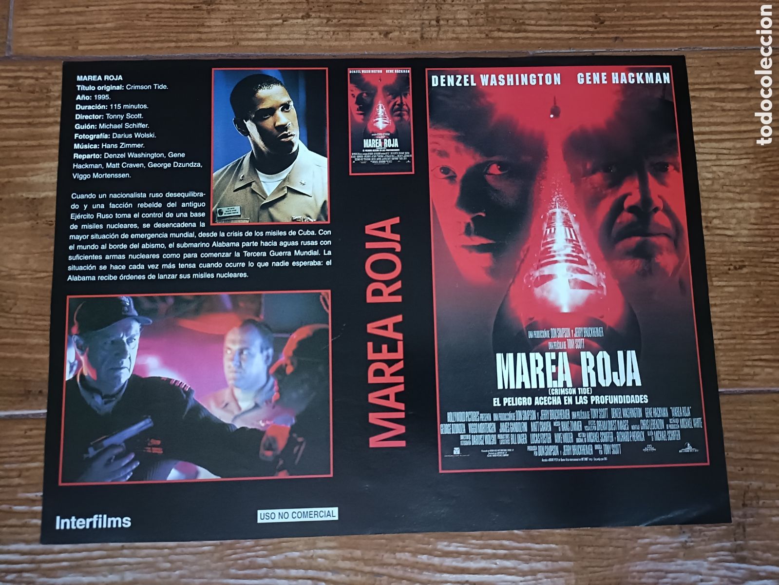 Cinema: Car&aacute;tula Interfilms VHS Marea Roja/La Leyenda de la Doncella 2X1