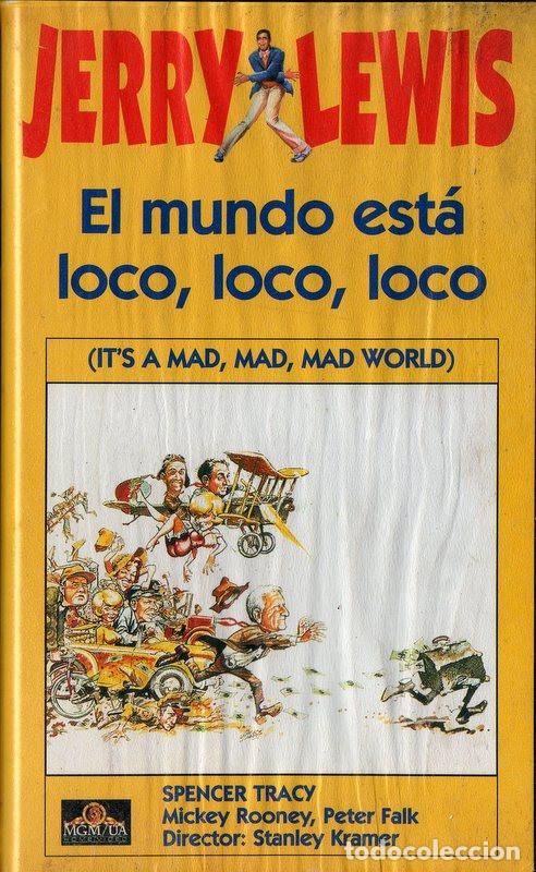 Cinema: Caja y car&aacute;tula originales El mundo est&aacute; loco, loco, loco (Jerry Lewis) VHS (NO CINTA)
