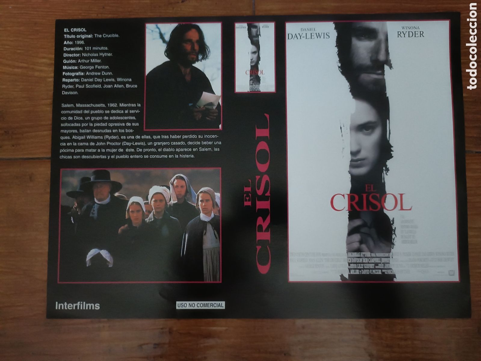 Cine: Car&aacute;tula Interfilms VHS El Crisol/Como Triunfar en Wall Street 2x1