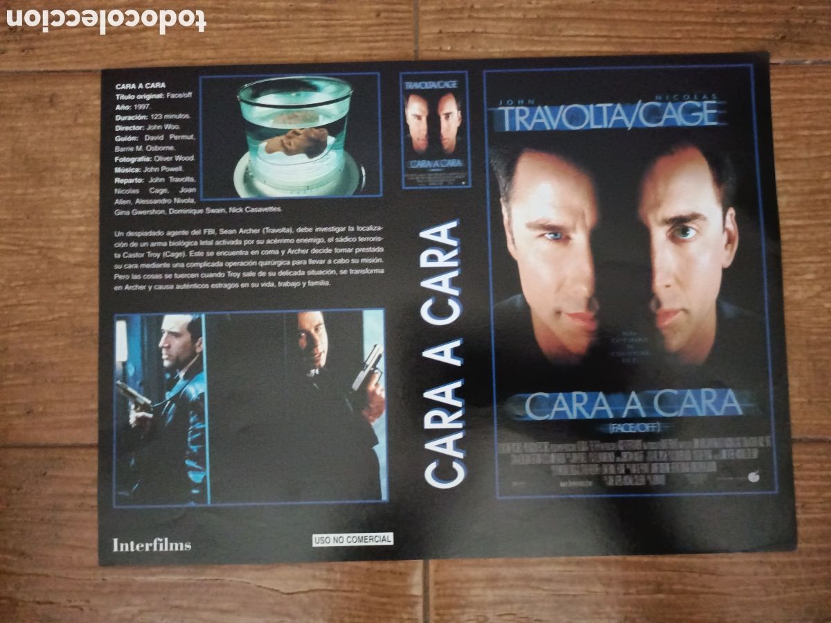 Cine: Car&aacute;tula Interfilms VHS Car a Cara/Y na Historia Diferente 2x1