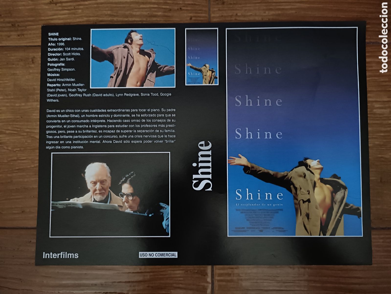 Cine: Car&aacute;tula Interfilms VHS Shine/Malicia 2x1