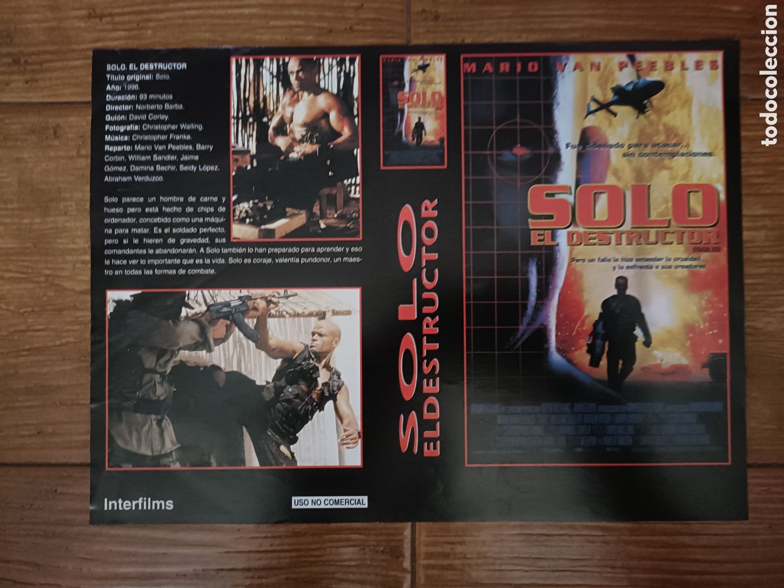 Cine: Car&aacute;tula Interfilms VHS Solo el Destructor