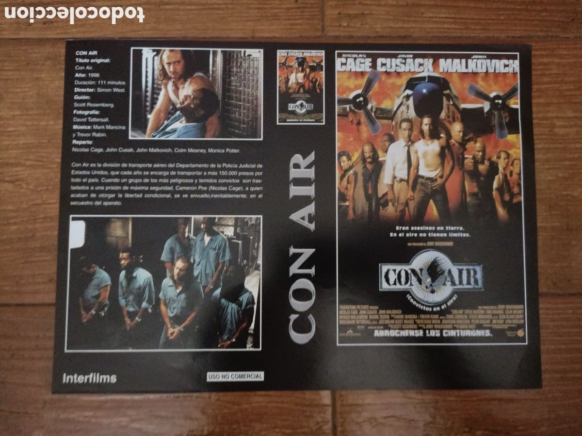 Cinema: Car&aacute;tula Interfilms VHS Con Air/Corina, Corina 2x1