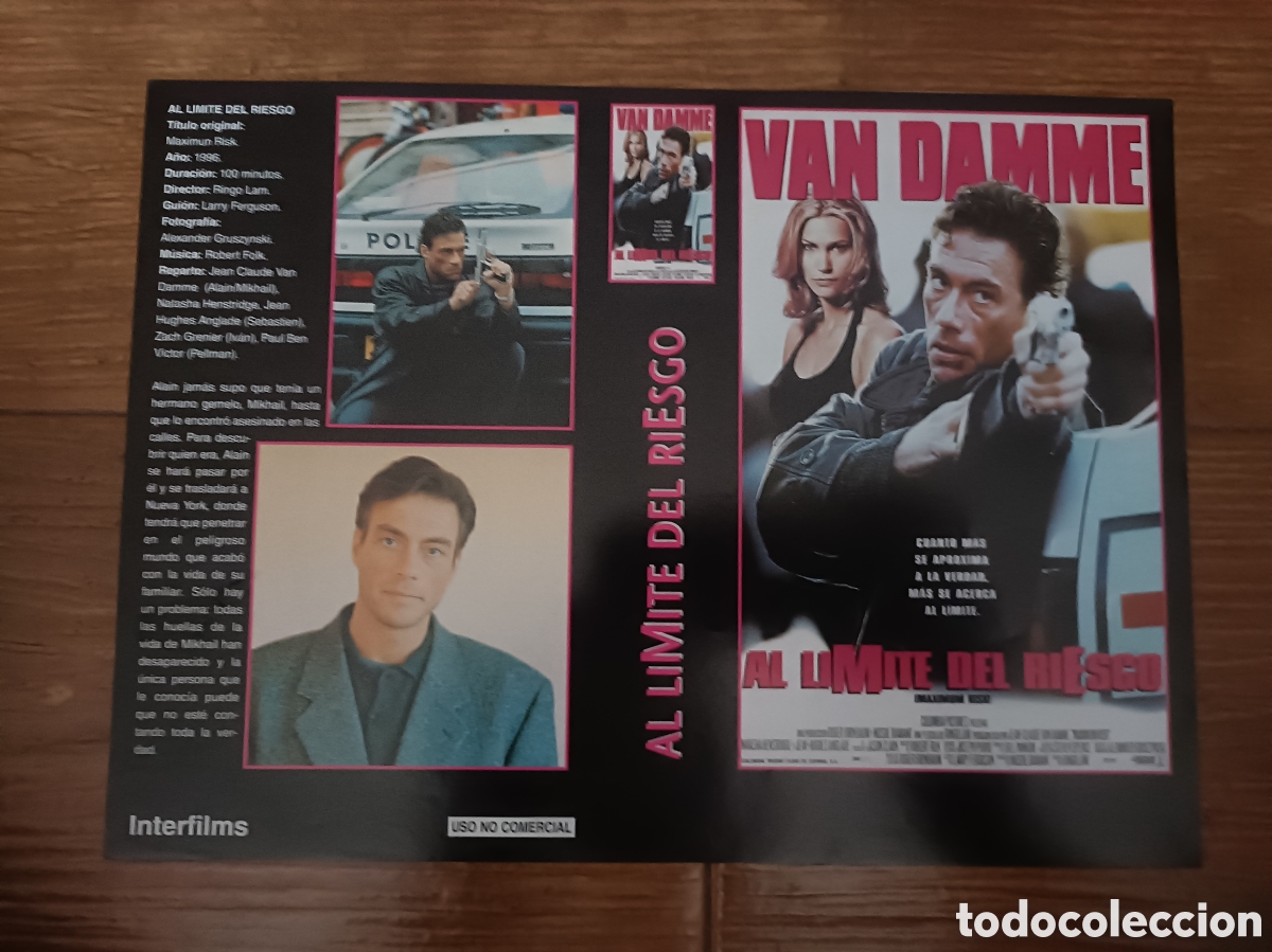 Cinema: Car&aacute;tula Interfilms VHS Al Limite del Riesgo