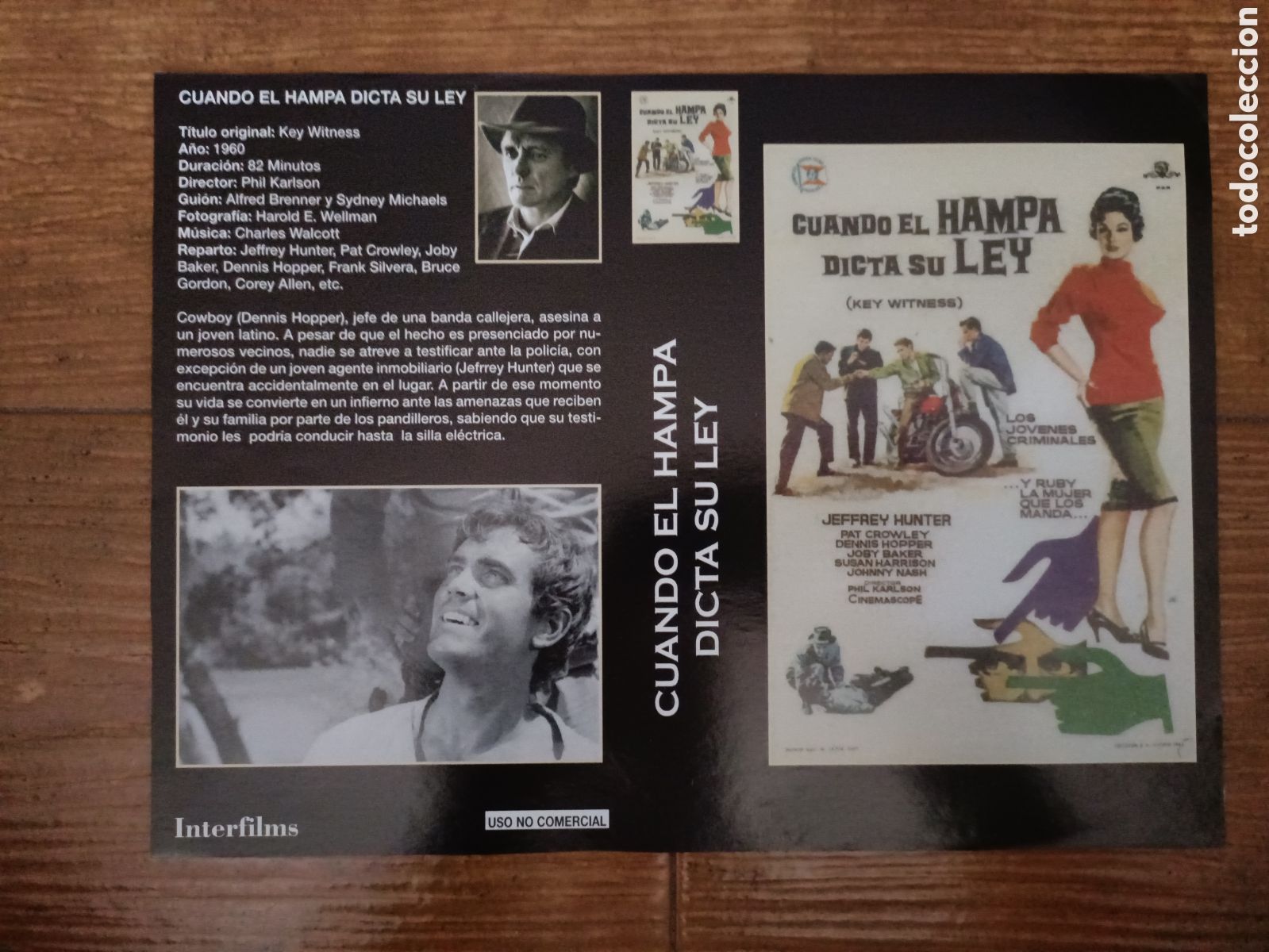 Cine: Car&aacute;tula Interfilms VHS Cuando el Hampa dicta su ley