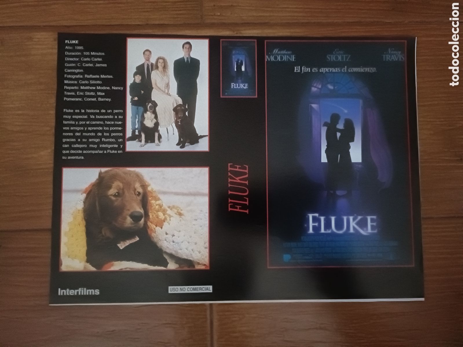 Cine: Car&aacute;tula Interfilms VHS Fluke/El dedo en la llaga 2x1