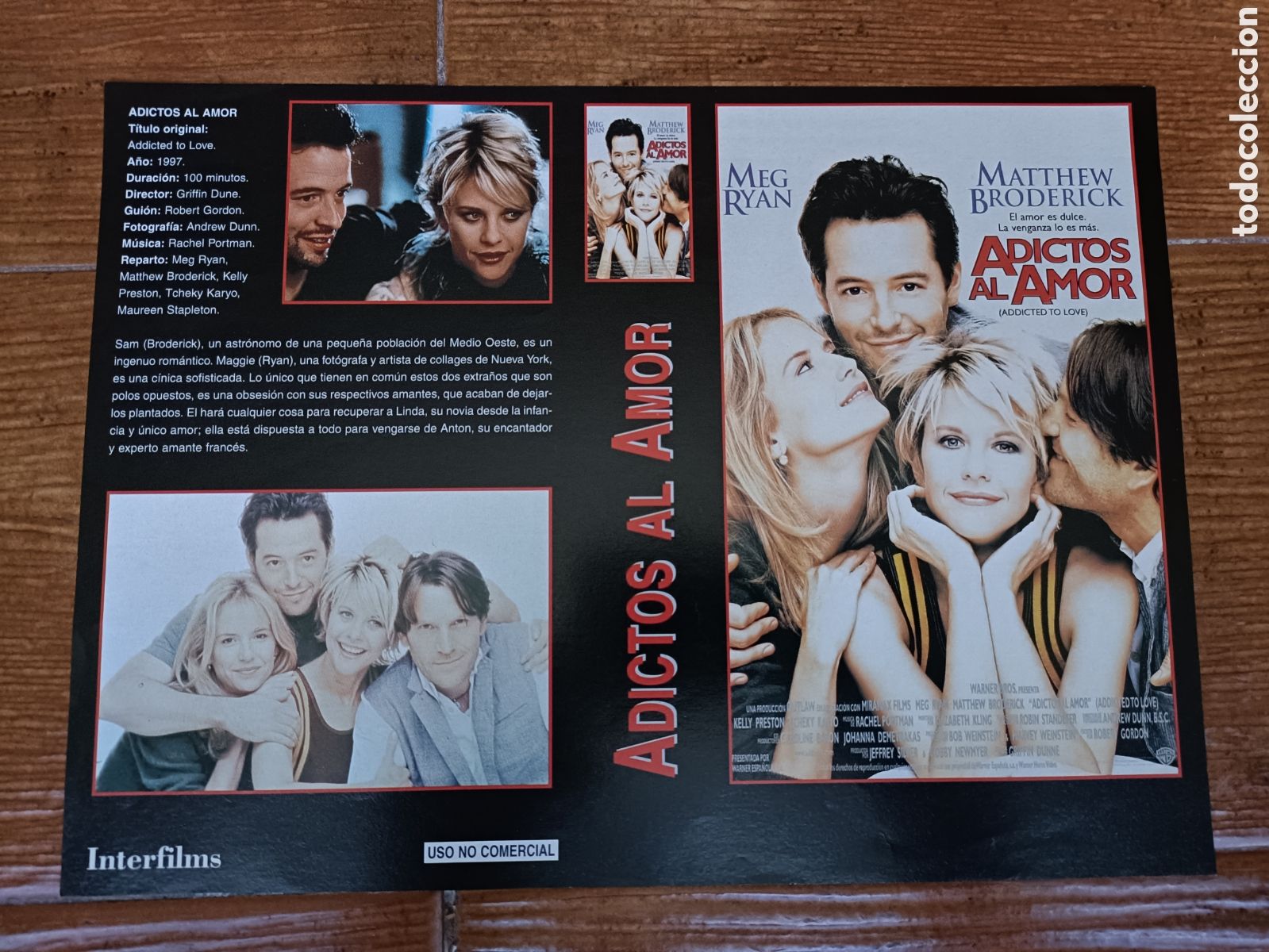Cine: Car&aacute;tula Interfilms VHS Adictos al Amor/Por Amor a Rosana 2x1
