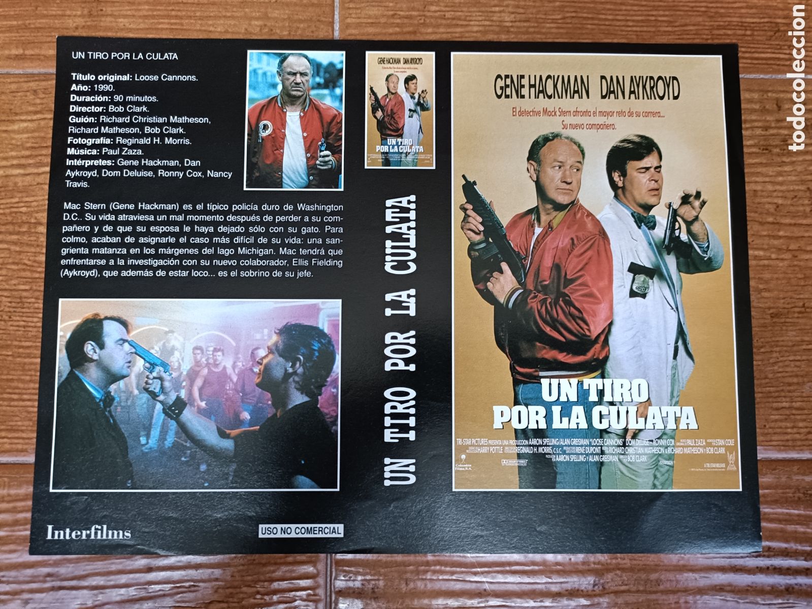 Cine: Car&aacute;tula Interfilms VHS Un Tiro por la Culata/Imaginary Crimes 2x1