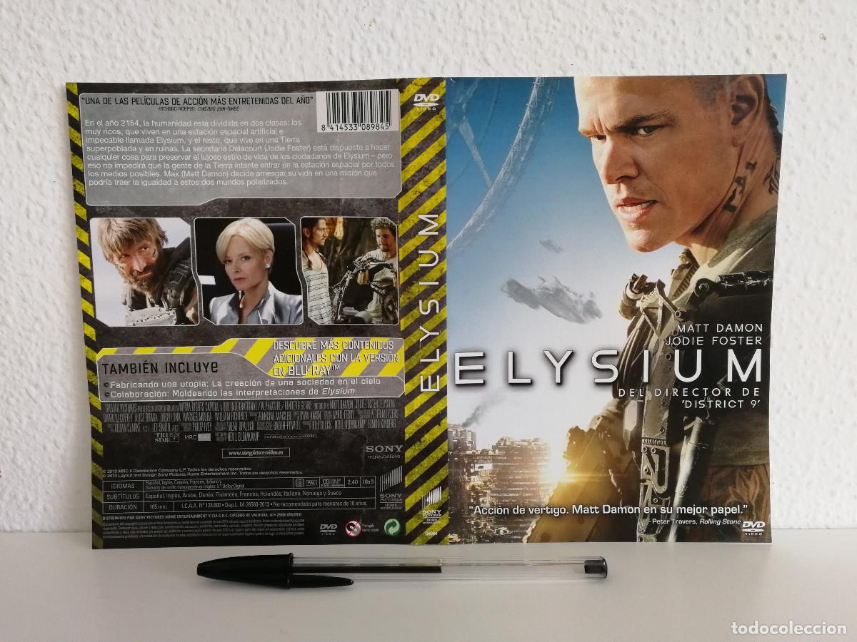 Cine: CARATULA ORIGINAL -A4- ELYSIUM - MATT DAMON - CIENCIA FICCION