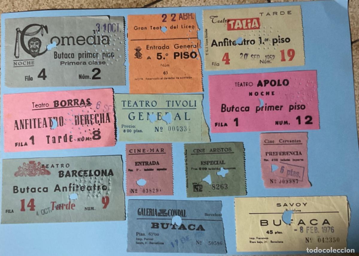 Cinema: LOTE 12 ENTRADAS TEATROS Y CINES. BARCELONA A&Ntilde;OS 60 - 70