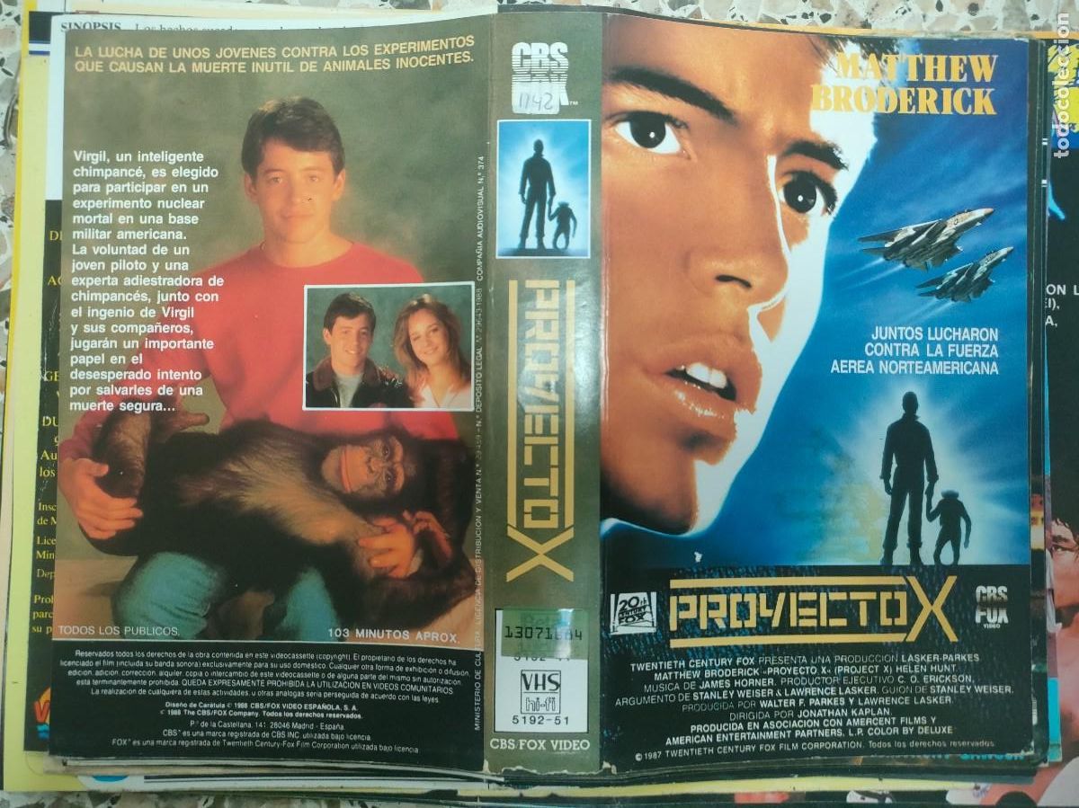 Cine: CARATULA - PROYECTO X VHS CBS FOX - Foto 1