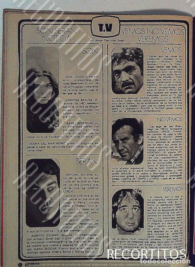 Cin&eacute;ma: MARIA DEL MAR BONET ALBERTO CLOSAS PI DE LA SERRA FERNANDO GUILLEN JULIO NU&Ntilde;EZ