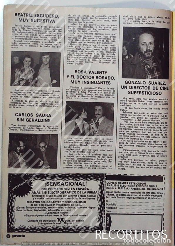 Cin&eacute;ma: GONZALO SUAREZ ROSA VALENTY CARLOS SAURA BEARRIZ ESCUDERO MIGUEL SANDOVAL